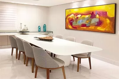 Mesa de vidro branca